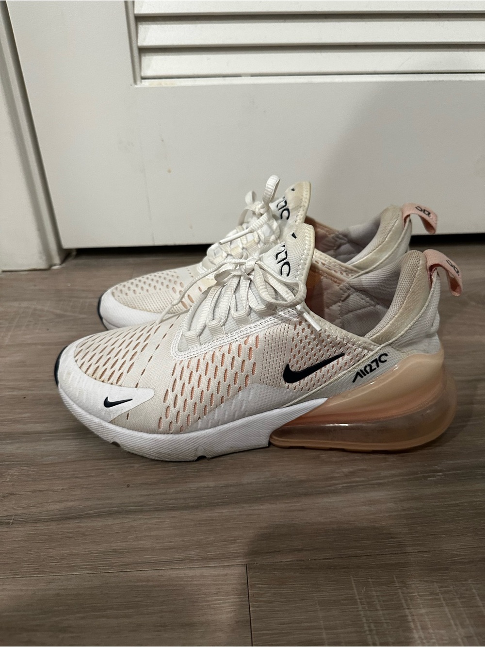 Nike Air Max 270 Sneakers in White and Peach